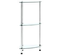 Shelf Tempered Glass Bookshelf Showcase Transparent/Black Multi Sizes vidaXL