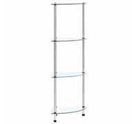 Shelf Tempered Glass Bookshelf Showcase Transparent/Black Multi Sizes vidaXL
