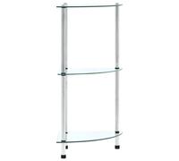 vidaXL 3-Tier Shelf Transparent 30x30x67 cm Tempered Glass