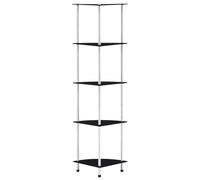 Shelf Tempered Glass Bookshelf Showcase Transparent/Black Multi Sizes vidaXL