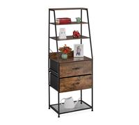 Shelf Vintage Storage Unit Industrial Bookshelf Multi-Level Organizer 3 Drawers