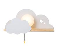 Shelf Wall Lamp, Bedroom Bedside Lamp, Cloud Chasing The Moon, Simple and Elegant Appearance, Soft Light Effect of Glass Mask, Warm and Romantic, White, Gray, Pink