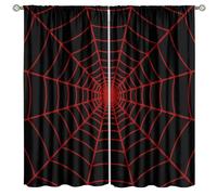 SHElifestyle Hero Spider Web Kids Black Window Curtains for Boy Red Spiderweb Window Treatments Drapes for Baby Girls Toddler Children Bedroom Playroom W42xL63in (Decor)