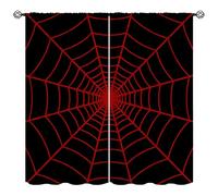SHElifestyle Hero Spider Web Kids Black Window Curtains for Boy Red Spiderweb Window Treatments Drapes for Baby Girls Toddler Children Bedroom Playroom W42xL54in (Decor)