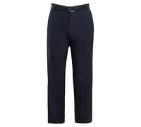 shelikes Mens Formal Trousers Casual Business Office Work Smart Straight Leg Everpress Pants (Without Belt) Navy