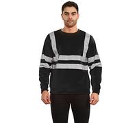 shelikes Mens Hi Vis Sweatshirt 2 Tone No Zip High Visibility Pull Over Top Security Workwear Crew Neck Jumper