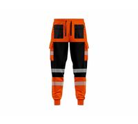 shelikes Mens Hi Vis Trousers High Viz Work Joggers Reflective Safety Workwear High Visibility Tracksuit Bottoms Construction Work Pants