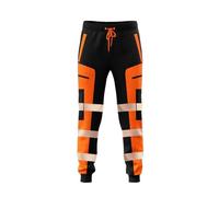 shelikes Mens Hi Vis Trousers High Viz Work Joggers Reflective Safety Workwear High Visibility Tracksuit Bottoms Construction Work Pants