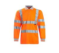 shelikes Mens Hi Vis Viz Polo Tshirt Top Long Sleeve Polos Shirt Workwear High Visibility Tee Shirt