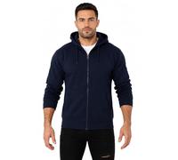 shelikes Men's Hoodies Full-Zip Fleece Hoodie Classic Plain Casual Hooded Top Long Sleeve Jacket with Ribbed Cuff Weekend Wear Sweatshirt Hoody