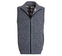 shelikes Mens Winter Sweater Vest Top Zip Up Knitted Knitwear Bonded Fur Line Sleeveless Gilet Warm Vest Coat (Black S)