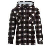 shelikes Mens Womens Shirts Fleece Padded Lumberjacket Sherpa Fur Lined Lumberjack Hooded Quilted Thermal Check Shirt