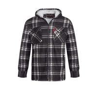 shelikes Mens Womens Shirts Fleece Padded Lumberjacket Sherpa Fur Lined Lumberjack Hooded Quilted Thermal Check Shirt