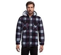 shelikes Mens Womens Shirts Fleece Padded Lumberjacket Sherpa Fur Lined Lumberjack Hooded Quilted Thermal Check Shirt