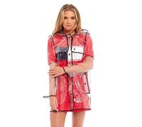 shelikes Women’s Raincoat Transparent Waterproof Rain Mac Jacket Clear Lightweight Raincoats with Hood & Pockets for Camping Outdoor Events & Travel