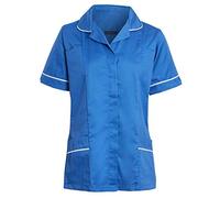 shelikes Womens Hospital Uniform Ladies Healthcare Zip Fastening Collared Nurse Tunic Top Medical Uniform Salon Vet Healthcare Maid Dress
