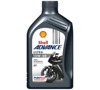 Shell Advance 4T Ultra 15W-50 1L | 100% Synthetic Oil for 4-Stroke Engines | PurePlus Technology | API SN JASO MA2 | Maximum Cleanliness and Protection | Recommended by Ducati