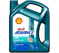 Shell Advance AX7 10W-40 10W40 4T Four Stroke Motorcycle Engine Oil 4 Litre