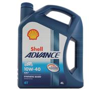 Shell Advance AX7 10W40 10W40 4T Four Stroke Motorcycle Engine Oil 4 Litres 4L