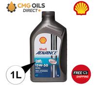 Shell Advance Ultra 4T 15W-50 Fully Synthetic Motorcycle Oil 15W50 1 Litre 1L