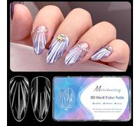 Shell Almond Shapeds Press On Nails Reusable Artificial Nails With SelfAdhesive Design Multiple Colors And Patterns Multipatterned Almond Shape Artificial Nail