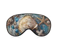 Shell Art Eye Mask, Side Sleeping Mask Light Blindfold Sleeping Mask Nose Pad and Elastic Band for Children Women and Men