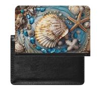 Shell Art Passport Cover Protector Rfid Blocking Passport Holder Id Card Holder Secure Travel Wallet Organizer for Passport Tickets Credit Cards, style, One Size