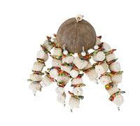 Shell Bird Toy - Natural Chew Toy for Parrots, Bird Toys for Enrichment, Environmentally Friendly Bird Swing, Colourful Hanging Toy, Bird House Hanging Toy