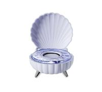 Shell Bluetooth Speaker, Wave Shell Colorful Night Light Vinyl Player, Northern Lights Ocean Wave Projector Shell Light 360° Stereo Sound Music Player for Bedroom Living Office Bathroom (Blue)
