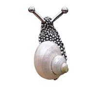 Shell brooch as collar pin for scarf and sweater, sea snail, 55 x 30 mm