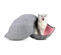 Shell Cat Bed House 16.14 Inch Multifunctional Foldable Cat Cave | Cat Balls Toy Tunnel Interactive for Cats, Puppies and Indoor Dogs