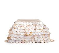 Shell Clutch Purse Handmade Shell Bead Bracelet Bag Crossbody Handbag Polyester Casual Style Summer Pure Color
