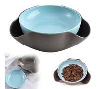 Shell Collecting Snack Bowl, Pistachio Bowl with Shell Storage, Nut Edamame Beans Snack Bowls, Nut Double Dish with Tools, Sunflower Seed Cherries Fruits Candy with Bowl Attached
