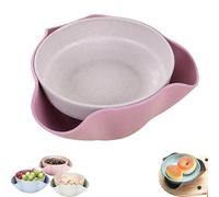 Shell Collecting Snack Bowl, Pistachio Bowl with Shell Storage, Pistachio Bowls with Place to Put Shells, Separated Double Bowl Dinnerware Set (Pink)