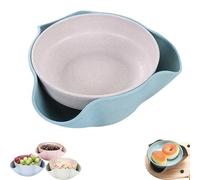 Shell Collecting Snack Bowl, Pistachio Bowl with Shell Storage, Pistachio Bowls with Place to Put Shells, Separated Double Bowl Dinnerware Set (Blue)