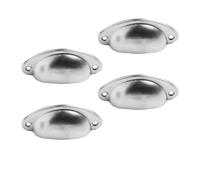 Shell Cup Handles 4 PCS Retro Metal Kitchen Drawer Cabinet Door Handle and Furniture Knobs Handware Cupboard Antique Brass Shell Pull Handles(Color 4)