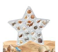Shell Display Case,Clear Decorative Elegant Organizer,Seashell Holder Starfish Case | for Girlfriend Women Girls Shark Tooth Rings Ear StudsLiving Room Bedroom
