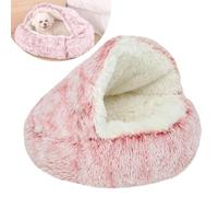 Shell Dog Bed - Non Slip Comfortable Plush Cozy Nest Bed for Dogs and Cats, Fluffy Shell Pouch Design with Cover for Ultimate Comfort