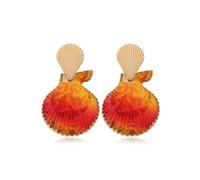 Shell Earrings for Women Seashell Stud Earrings Dangle Gold Ocean Earrings Summer Beach Beach Vacation Essentials, Zinc, No Gemstone