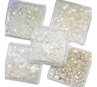 Shell Flakes, 5 Boxes Irregular Abalone Seashell Slices for Nail Art, Mermaid Sequins Decorations, Manicure UV Gel Flake