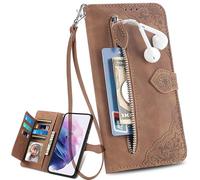 Shell for Realme Neo7x 5G, Zipper Pocket PU Leather Phone Cover, Magnetic Wallet Case Compatible with Realme Neo7x 5G-01