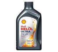 Shell Helix Ultra 5W-40 1L | 100% Synthetic Oil for Petrol, Diesel and Gas Engines | API SP ACEA A3/B4 | Active Cleaning and LSPI Protection | Low Oil Consumption | Approved by Ferrari