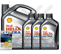 Shell Helix Ultra ECT C3 5W30 Engine Oil 8L 8 Litre (5L+1L X3) + SCREENWASH TAB