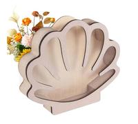 Shell Holder Decorative Display Case, Wooden Shell Display Container - Table Center, Elegant Organizer for Starfish Jewelry in Studio Bedroom Living Room Entryway