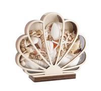 Shell Holder | Seashell Container for Display - Decorative Shadow Storage Case for Glass Trinket Agates Starfish Jewelry Memory Keepsake Coastal Home Decor