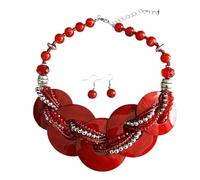 Shell Jewelry Set with Geometric Design Lightweight Sturdy for Daily Wear and Special Occasions Multiple Color Options Beach Necklace Earrings