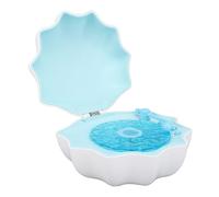 Shell Lamp Speaker Portable Powerful Bass Miniature Speaker for Home Office Beautiful Art Design 17x17x9cm (Blue)
