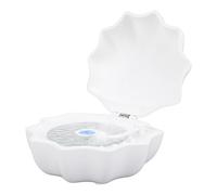 Shell Lamp Speaker Portable Powerful Bass Miniature Speaker for Home Office Beautiful Art Design 17x17x9cm (White)