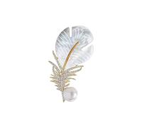 Shell Natural Feather Brooch Corsage Accessory, Feathers