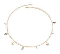 Shell Necklace Starfish Charm Necklace for Women Ocean Pearl Conch Shells Choker Necklaces Boho Summer Beach Jewelry, One size, Metal, No Gemstone